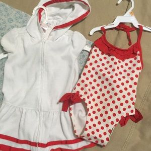 Janie and Jack swim suit and cover up